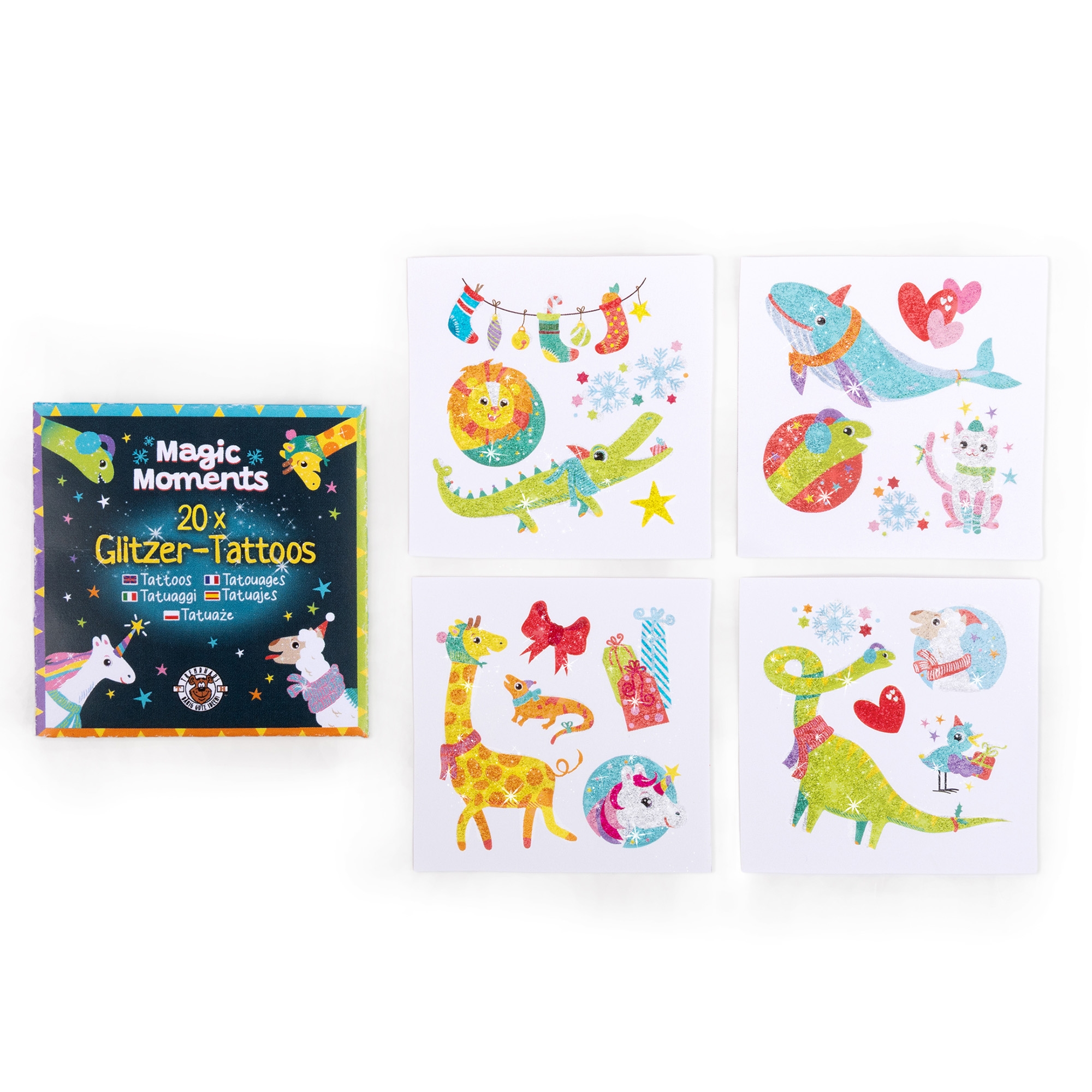 20 Glitzer-Tattoos Briefumschlag, Grußkarte, Post