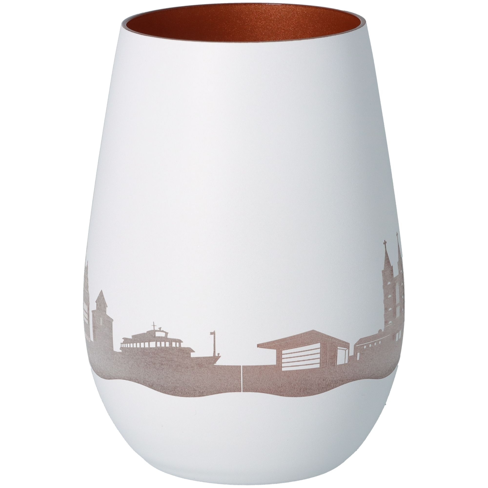 Windlicht Skyline Limburg Weiß/Bronze Töpferei, Krug, Vase, Kunst, Porzellan