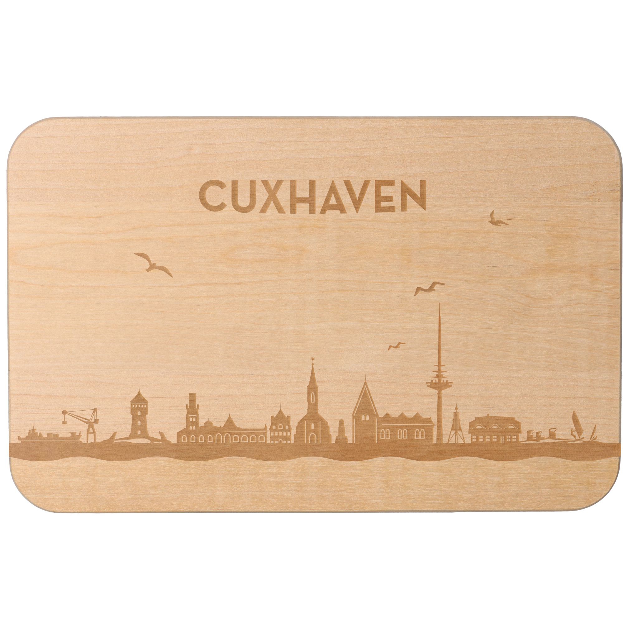 Frühstücksbrett Skyline Cuxhaven 23cm x 15cm x 1cm Frühstücksbrett Skyline Cuxhaven 23cm x 15cm x 1cm