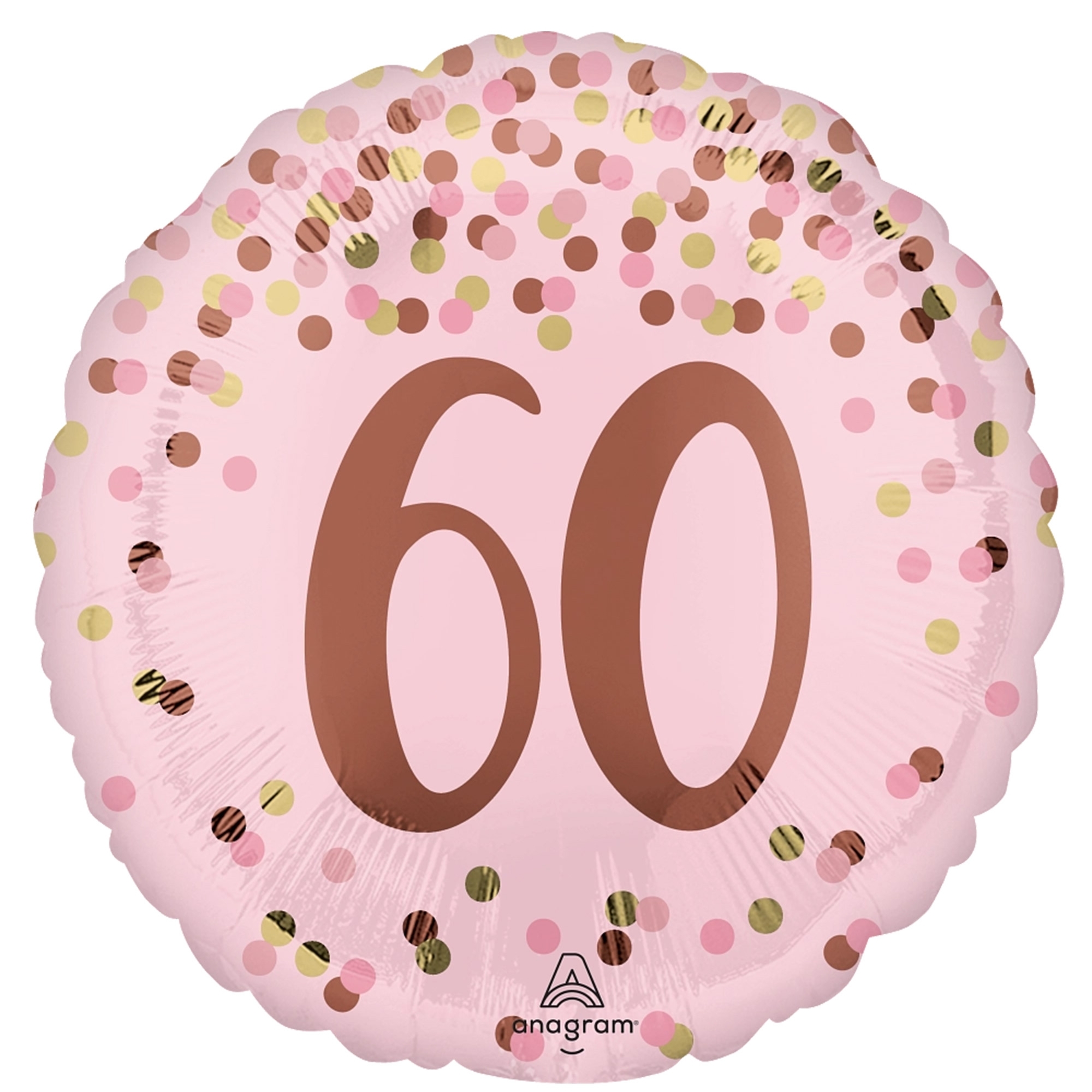 Folienballon Pretty Pink "60" 45cm Symbol, Nummer, Text