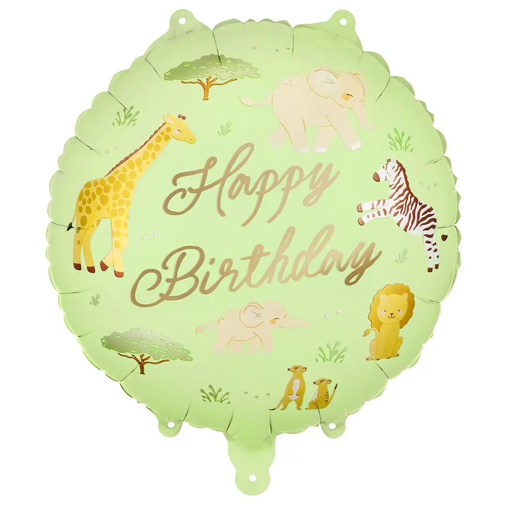 Folienballon "Happy Birthday" Safari 45cm