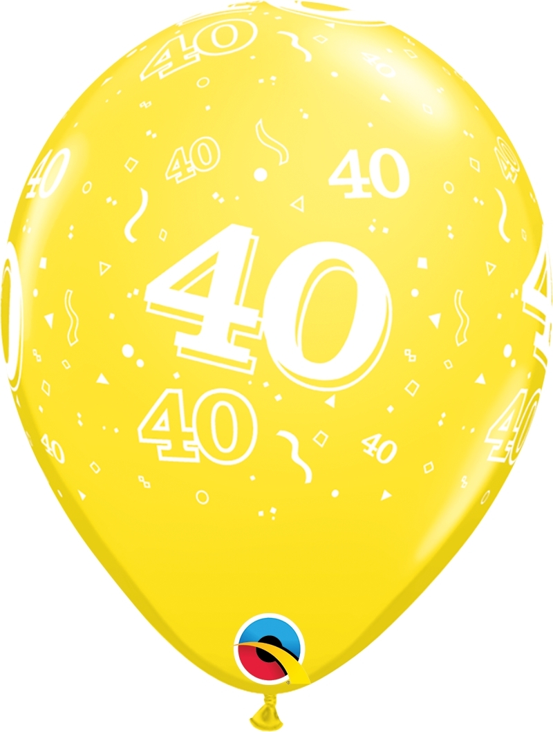 Qualatex Latexballon 40. Geburtstag verschiedene Farben Ø 30cm