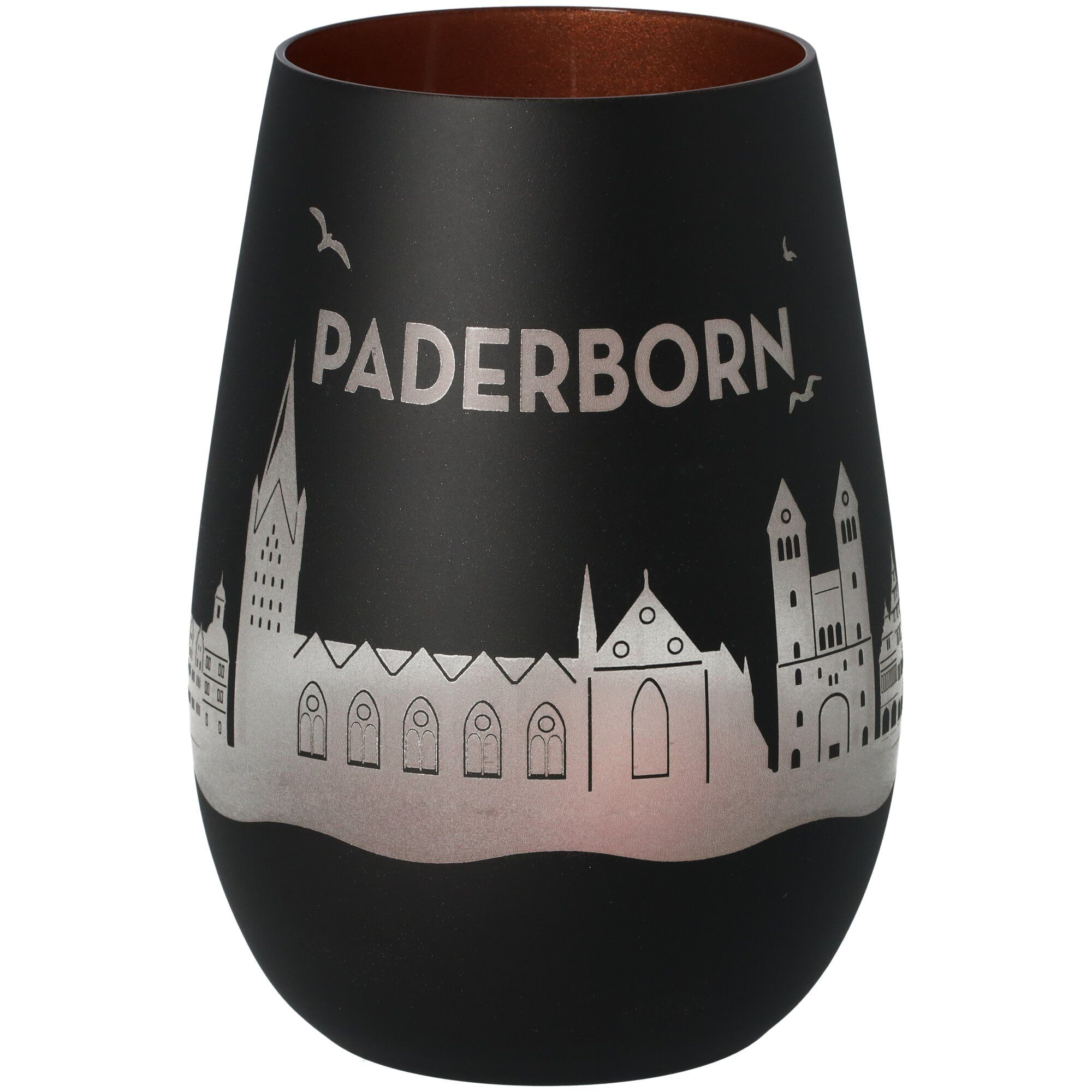 Windlicht Skyline Paderborn Schwarz/Bronze