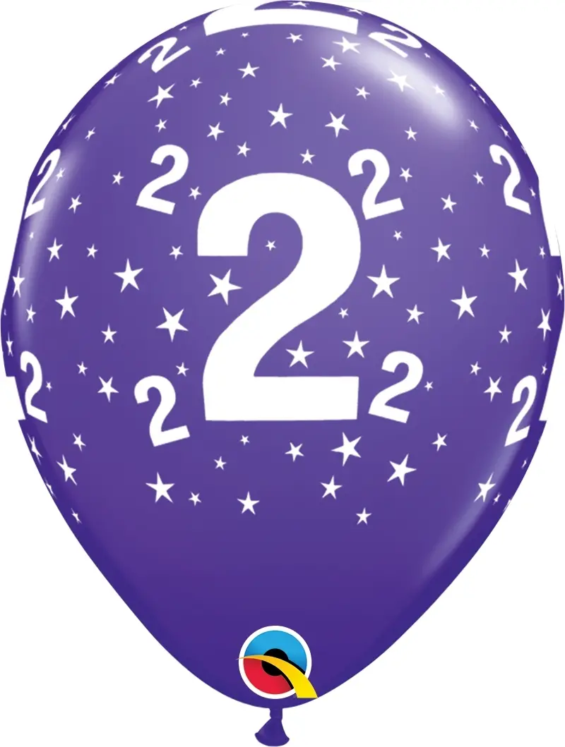 Qualatex Latexballon 2. Geburtstag verschiedene Farben Ø 30cm