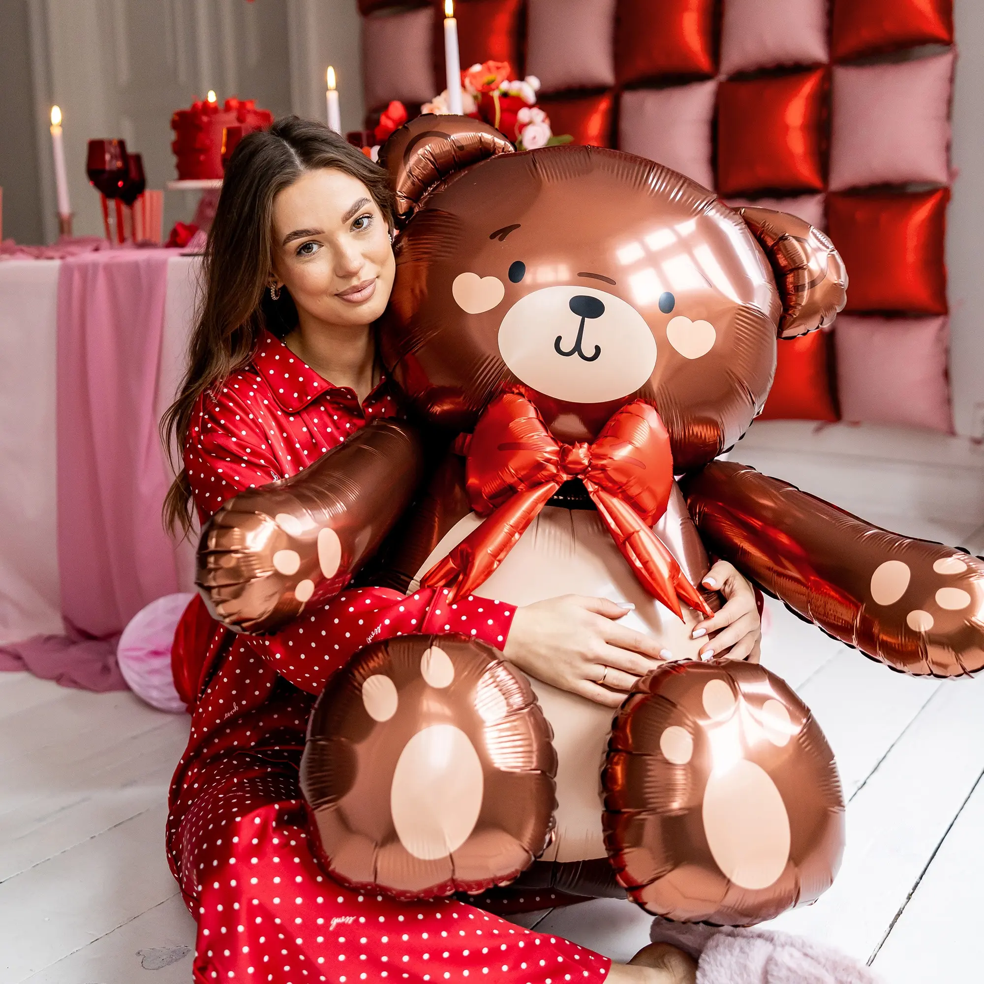 Folienballon "Teddybär" zur Luftbefüllung 60 x 90 cm
