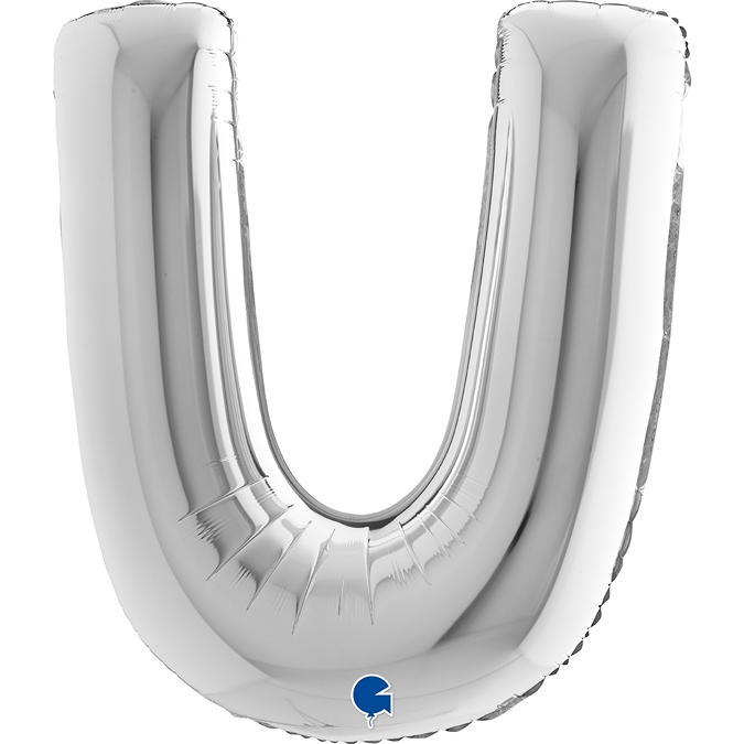 Folienballon Buchstabe U Silber 100cm Folienballon Buchstabe U Silber 100cm
