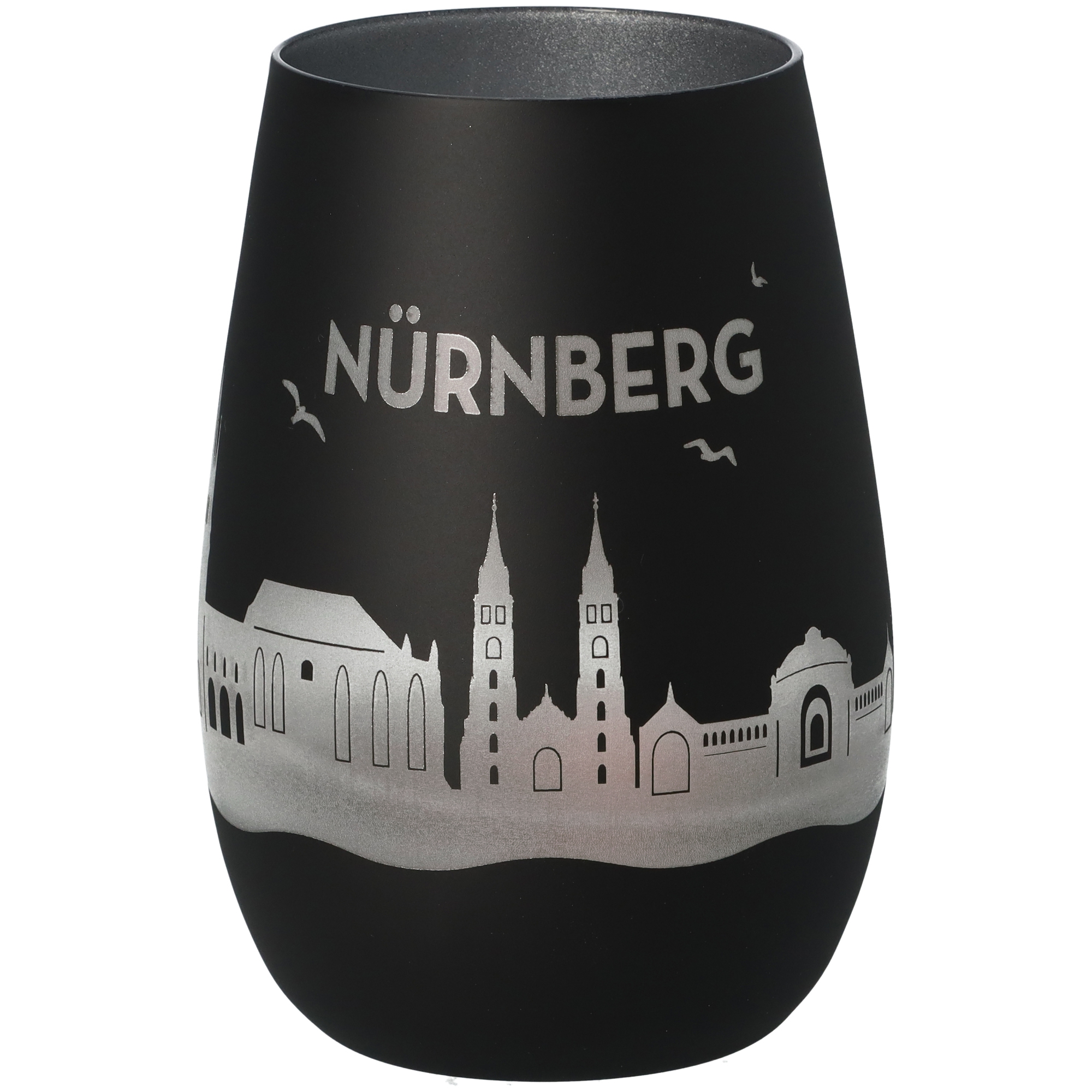 Windlicht Skyline Nürnberg Schwarz/Silber Windlicht Skyline Nürnberg Schwarz/Silber