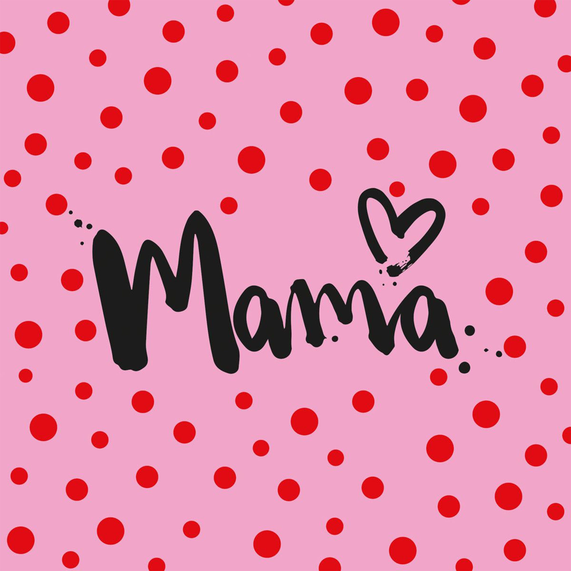 20 Servietten "Mama♡" 33x33cm Muster, Tupfen