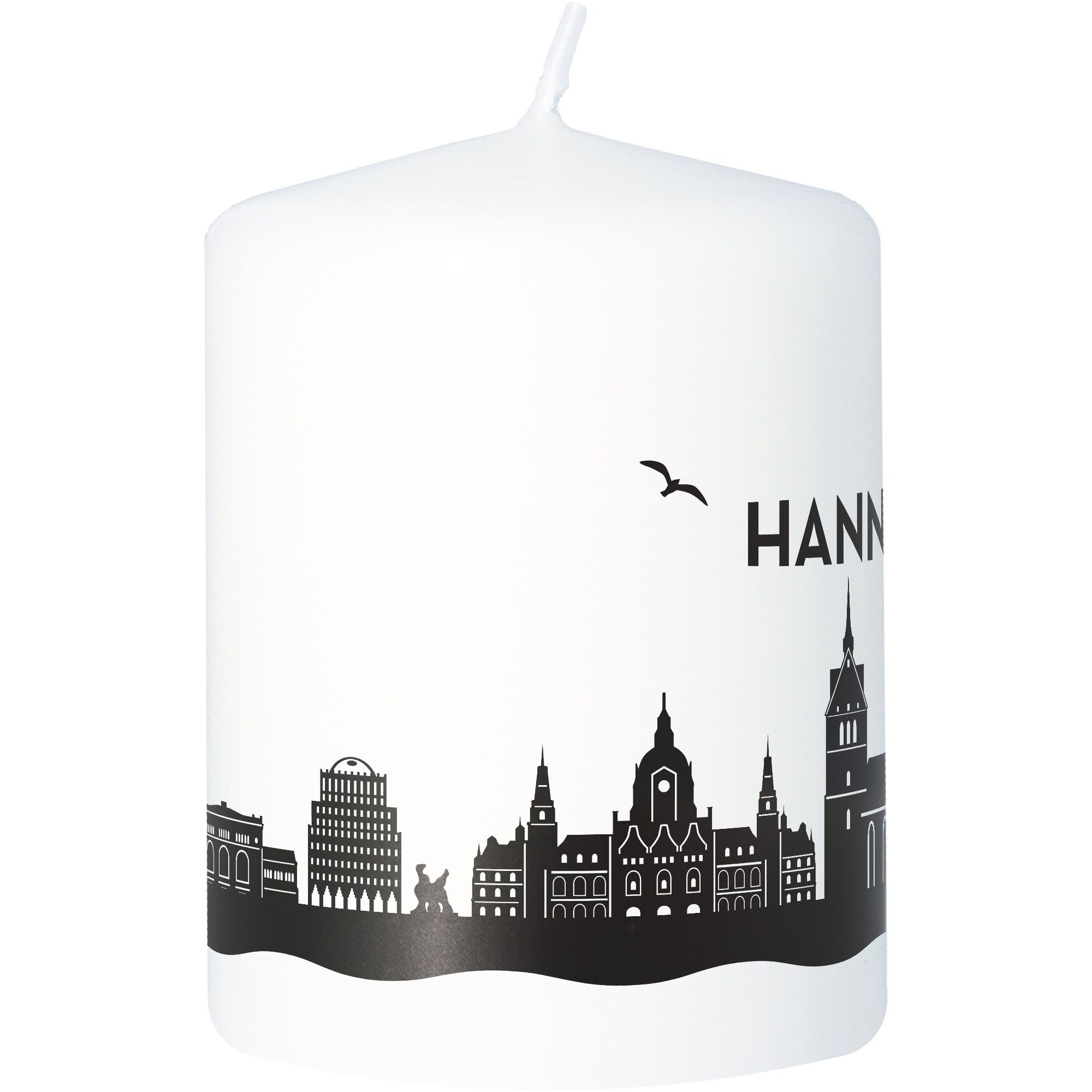 Stumpenkerze Skyline Hannover Weiß Stumpenkerze Skyline Hannover Weiß