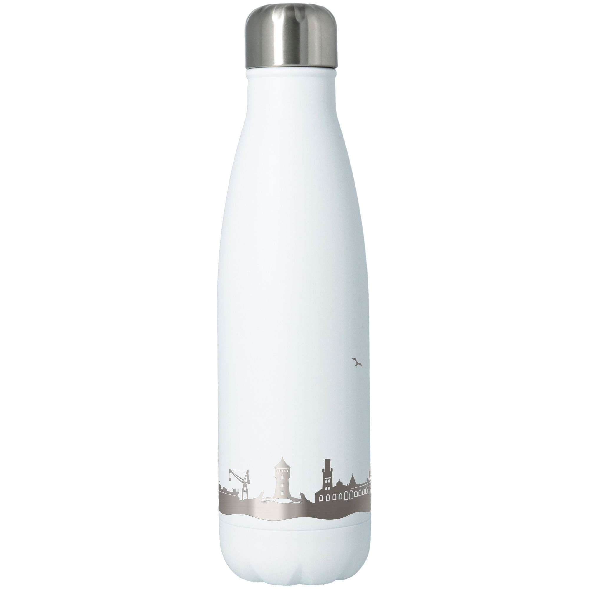 Trinkflasche Skyline Cuxhaven Weiß 500ml