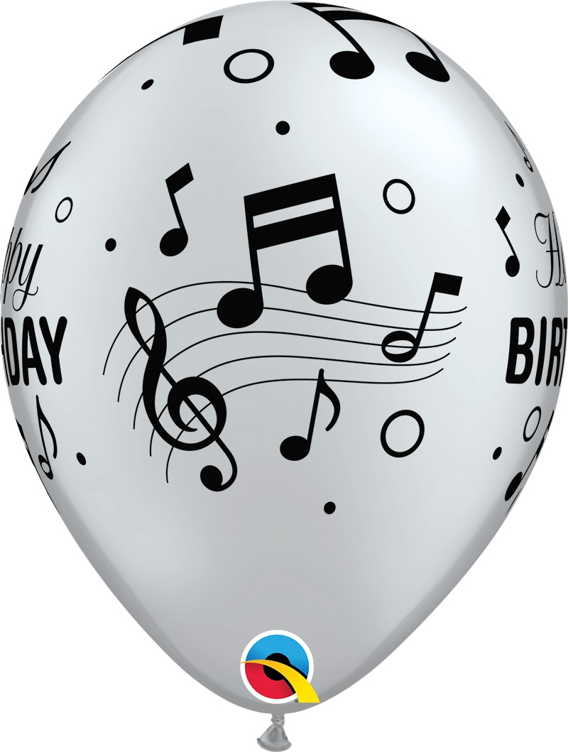 Qualatex Latexballon "H.B." Musik Ø 30cm Qualatex Latexballon "H.B." Musik Ø 30cm