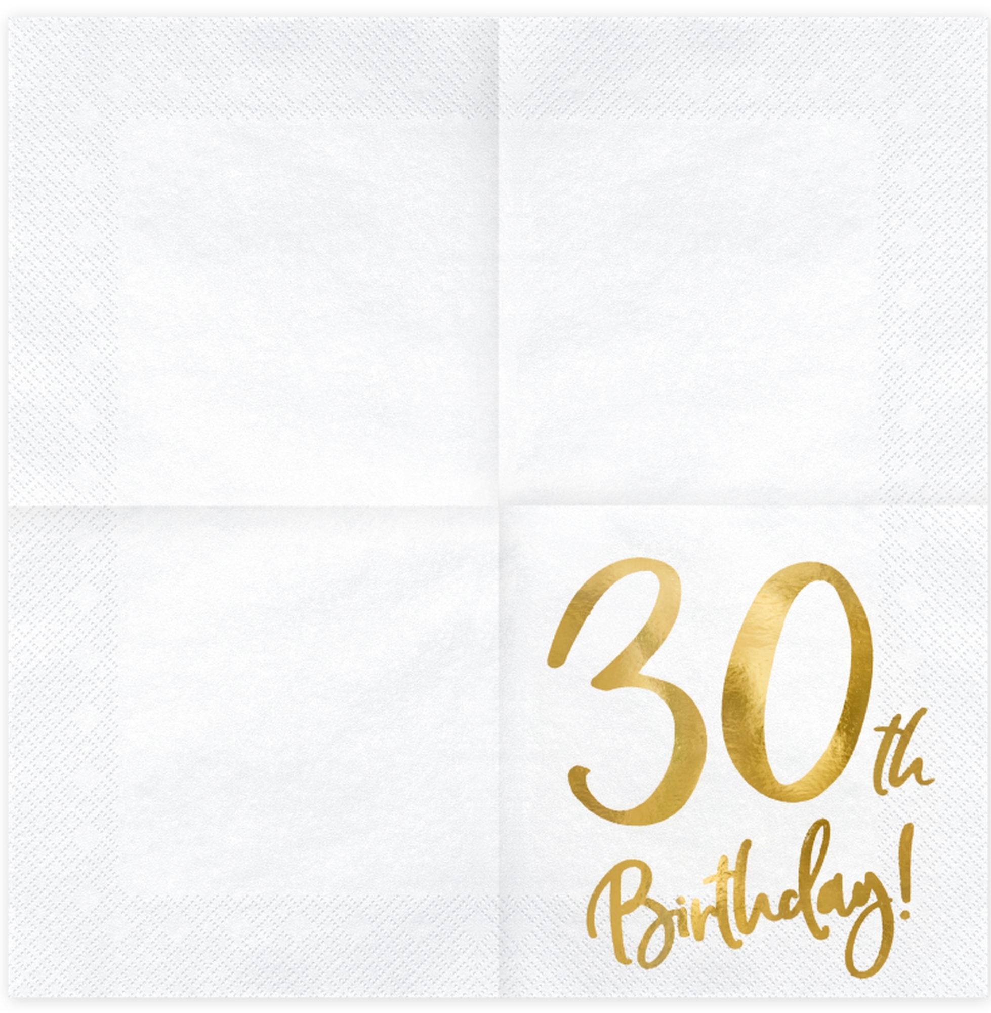 20 Servietten - 30th Birthday - Weiß / Gold 20 Servietten - 30th Birthday - Weiß / Gold