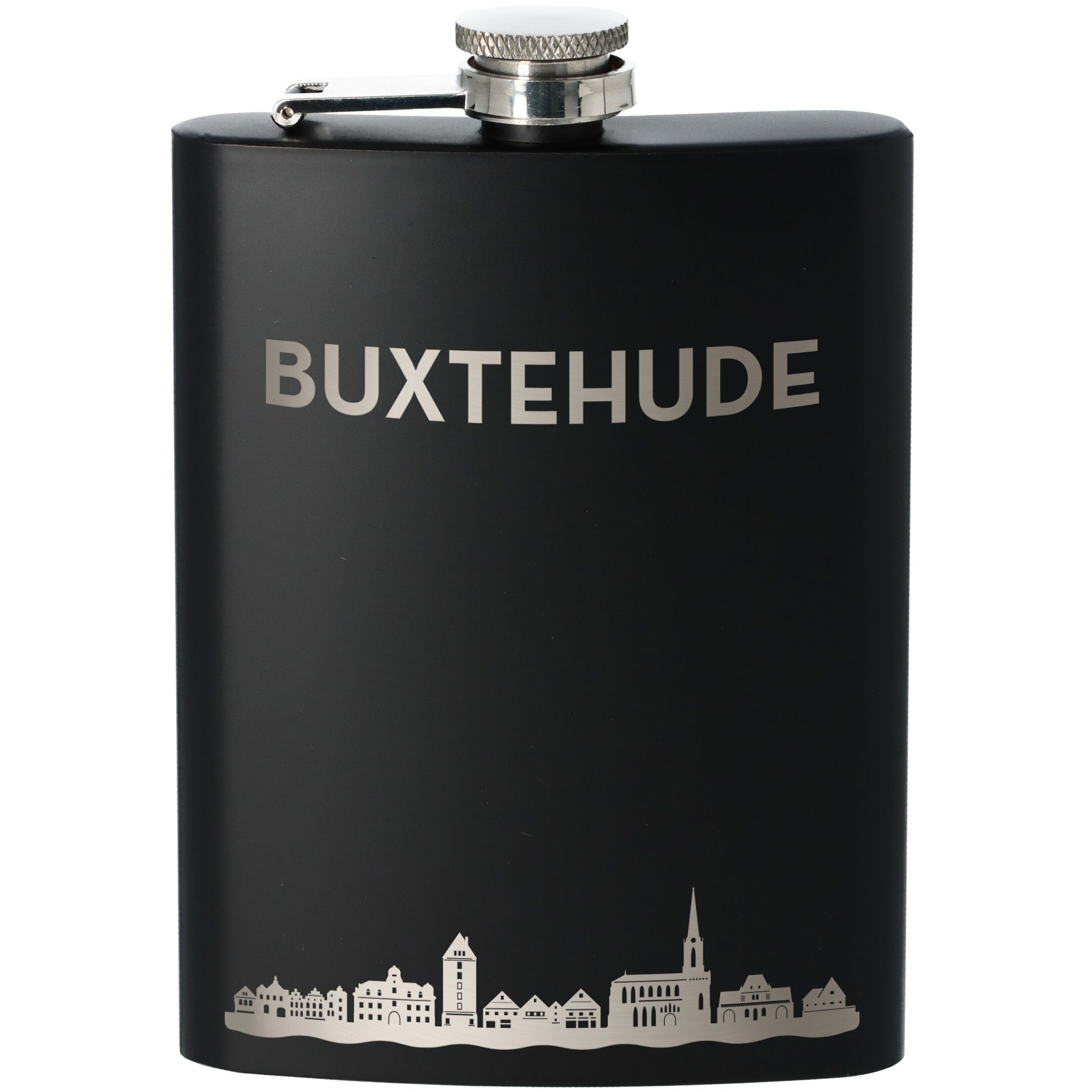 Flachmann Skyline Buxtehude Schwarz 225ml Flachmann Skyline Buxtehude Schwarz 225ml