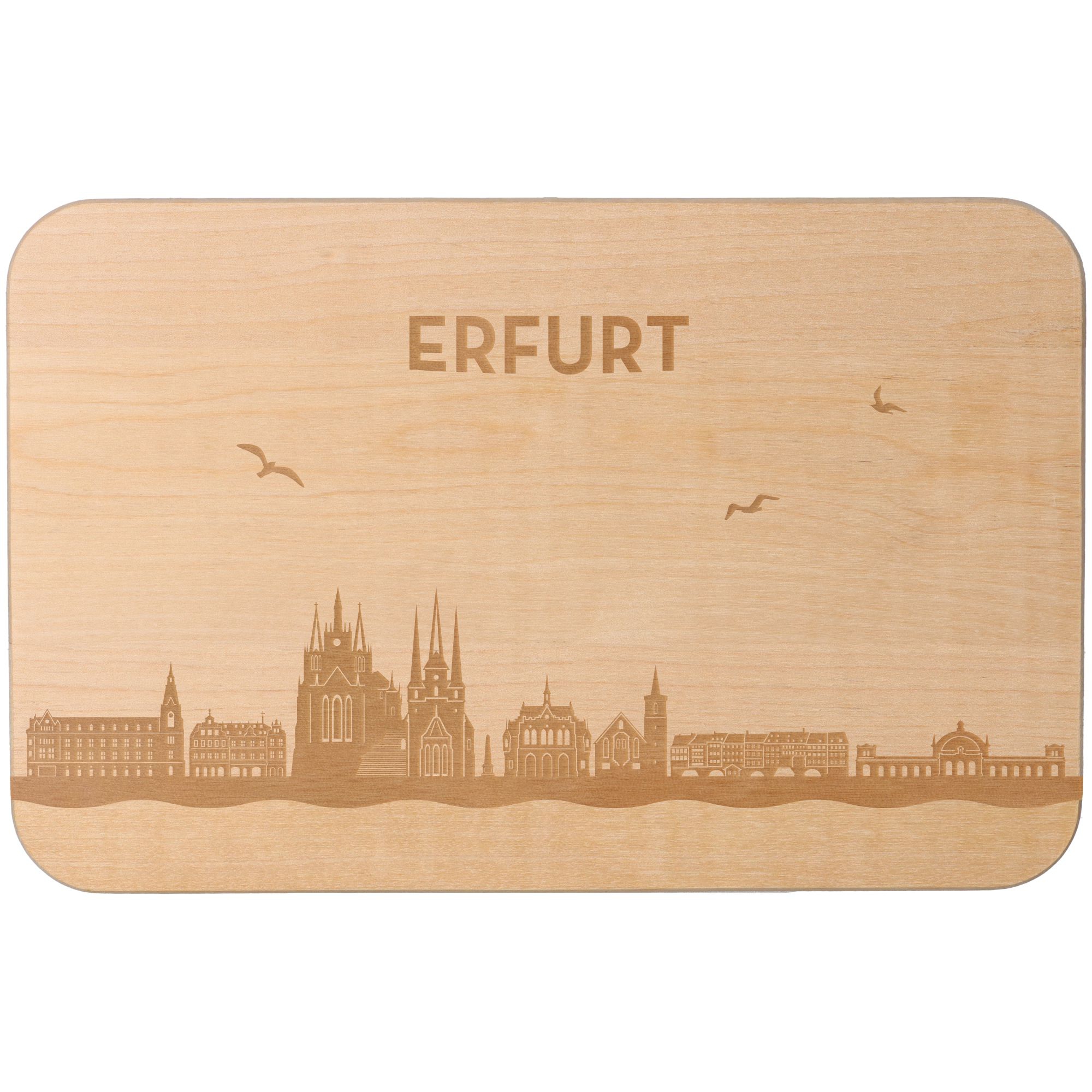 Frühstücksbrett Skyline Erfurt 23cm x 15cm x 1cm Frühstücksbrett Skyline Erfurt 23cm x 15cm x 1cm