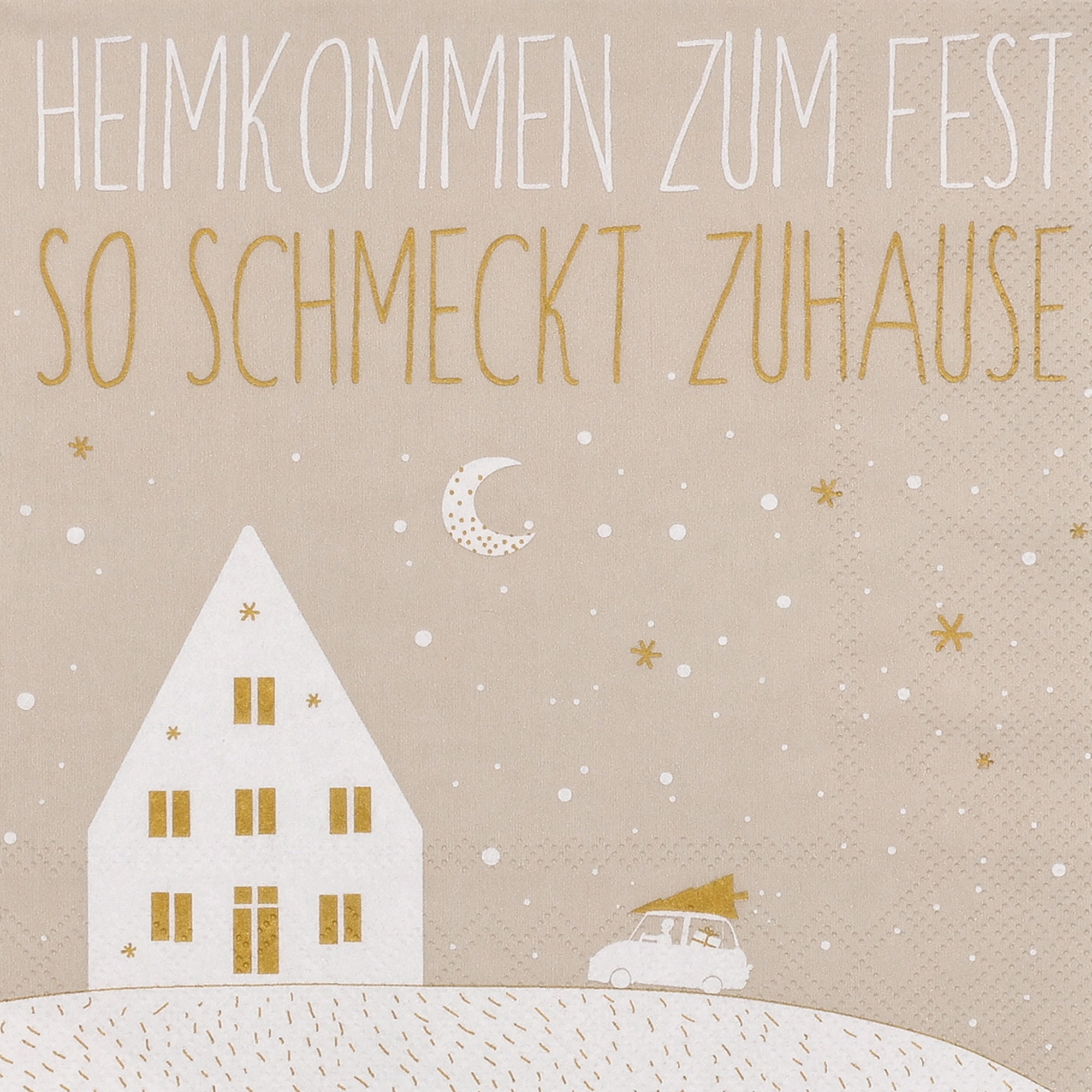 20 Weihnachtsservietten "Heimkommen zum Fest" Grusskarte, Post, Auto, Buch, Veröffentlichung