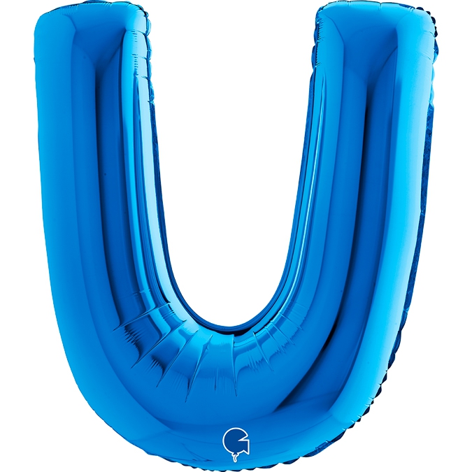 Folienballon Buchstabe U Blau 100cm