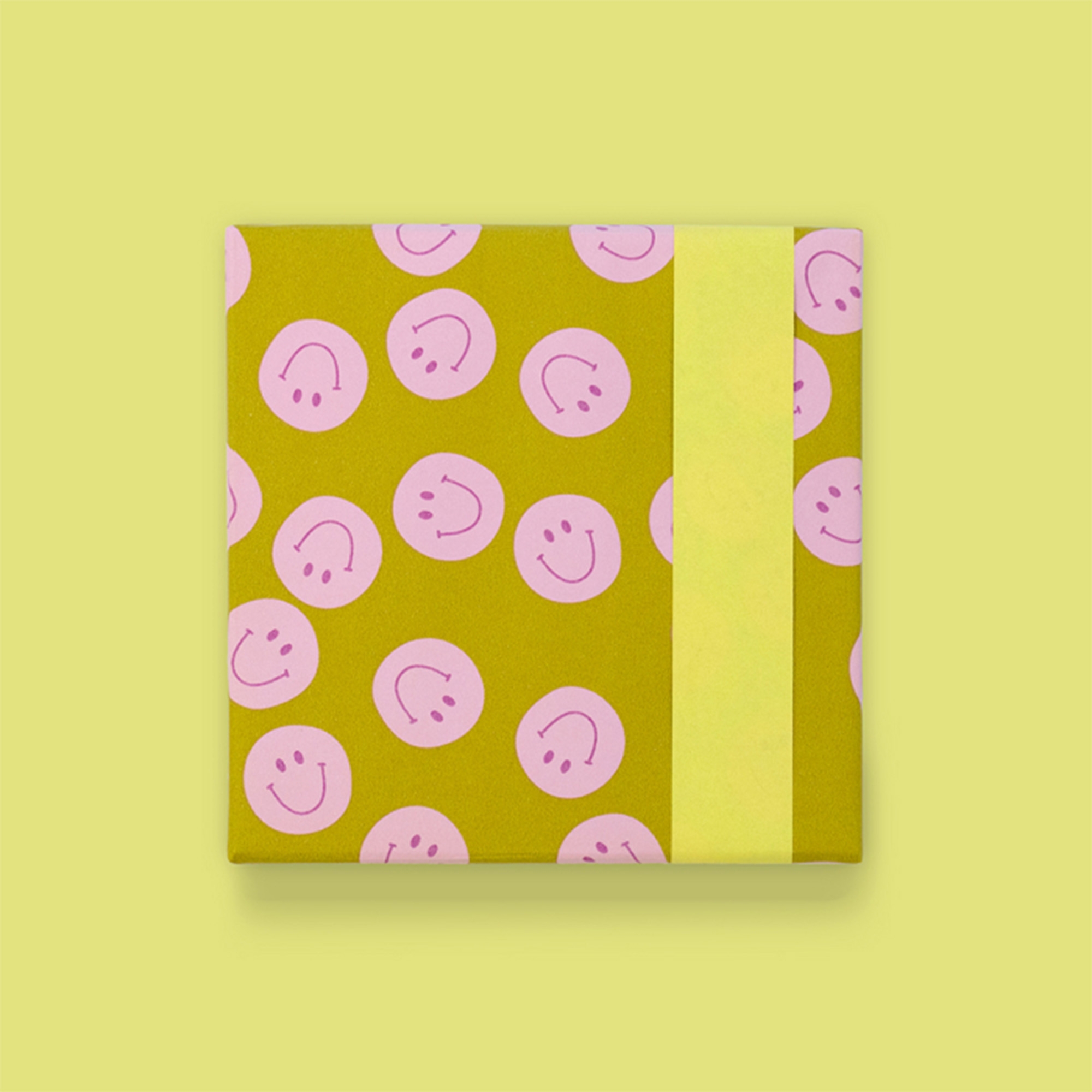 Geschenkpapier "Smiley" Pink/Gelb 3 m Geschenkpapier "Smiley" Pink/Gelb 3 m