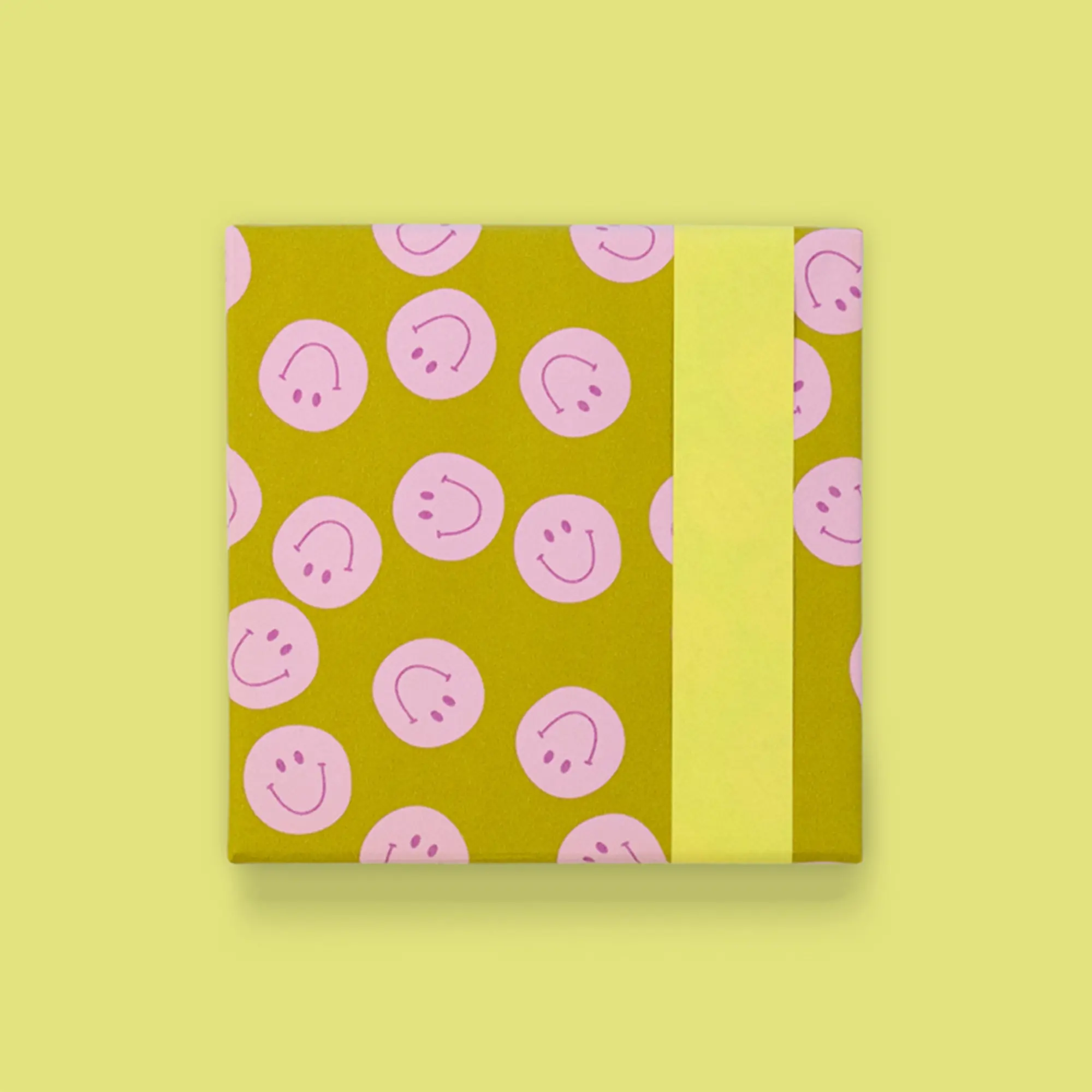 Geschenkpapier "Smiley" Pink/Gelb 3 m