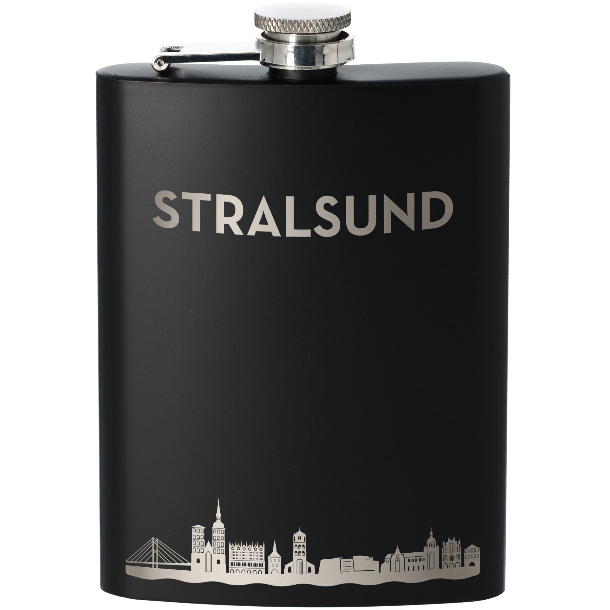 Flachmann Skyline Stralsund Schwarz 225ml Flachmann Skyline Stralsund Schwarz 225ml