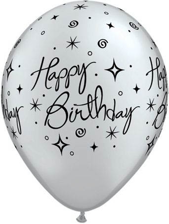 Qualatex Latexballon Happy Birthday Elegant Assorted Pearl Onyx Black/ Silver Ø 30cm Qualatex Latexballon Happy Birthday Elegant Assorted Pearl Onyx Black/ Silver Ø 30cm