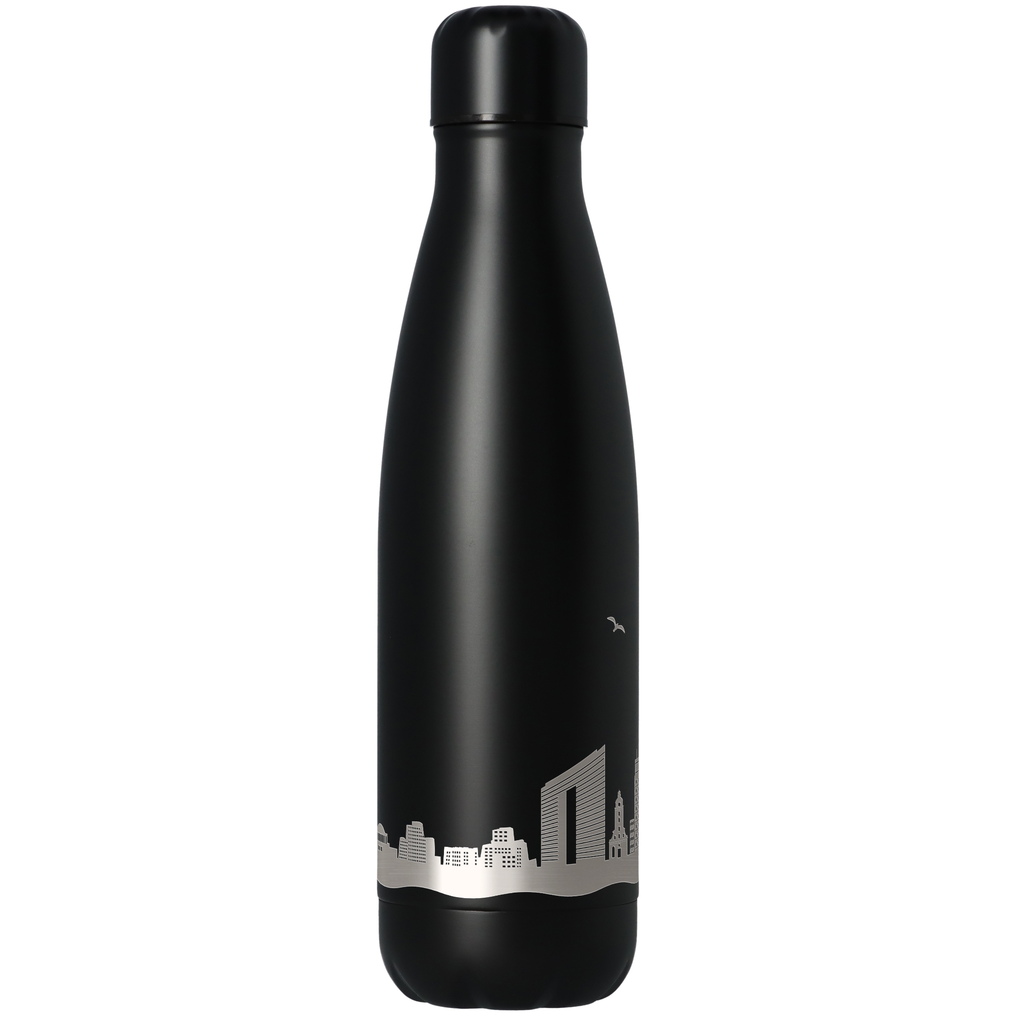 Trinkflasche Skyline Düsseldorf Schwarz 500ml