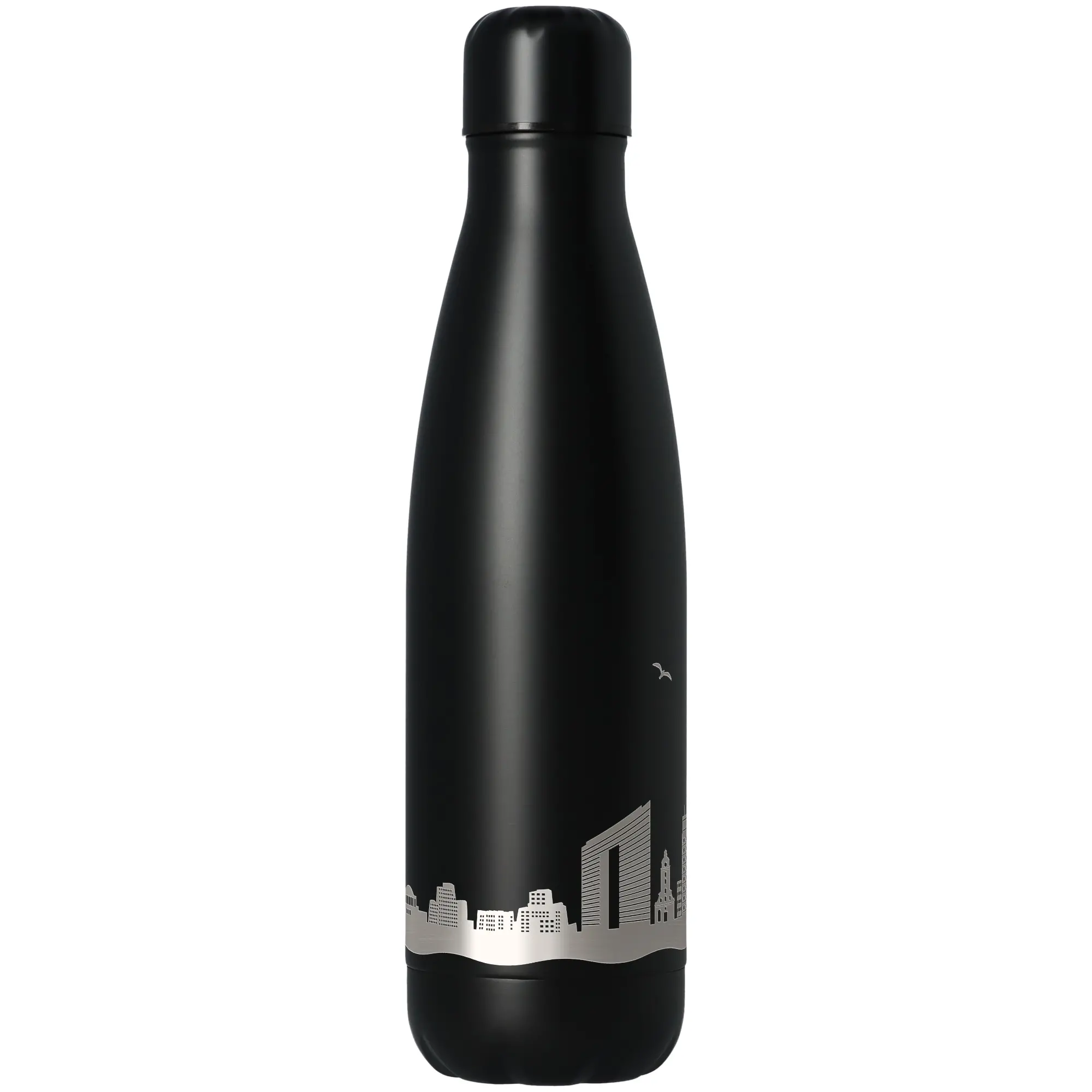 Trinkflasche Skyline Düsseldorf Schwarz 500ml