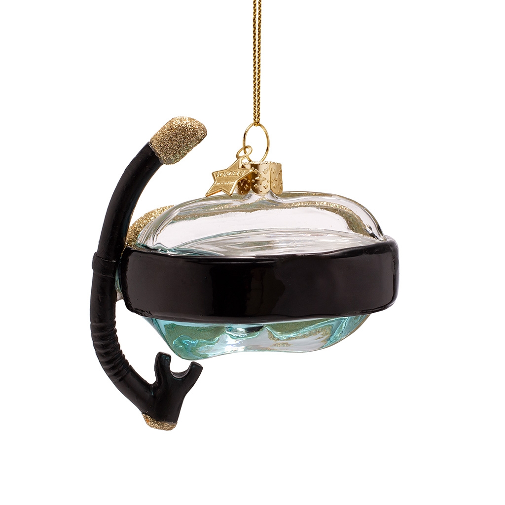 Glas-Ohrring, Kugelornament, Hänger-Ohrring, Goldfarben, Glasanhänger
