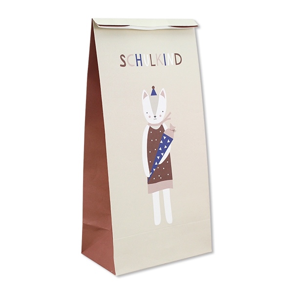 Einschulung - 6 Geschenktüten aus Papier "Hund & Katze"