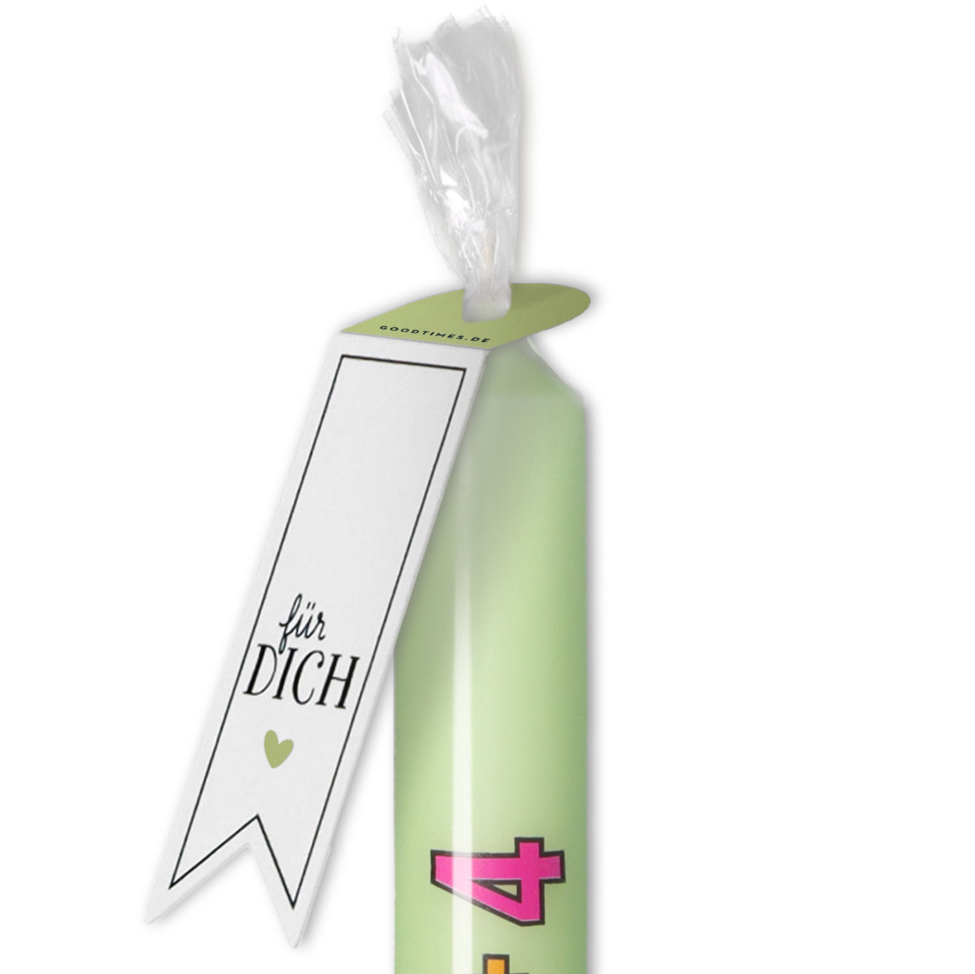 Stabkerze Einschulung ABC 3+4 Mintgrün Flasche