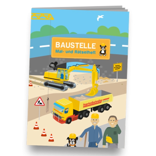 Baustelle - Mal- und Rätselheft Transport, Lastwagen, Fahrzeug, Person