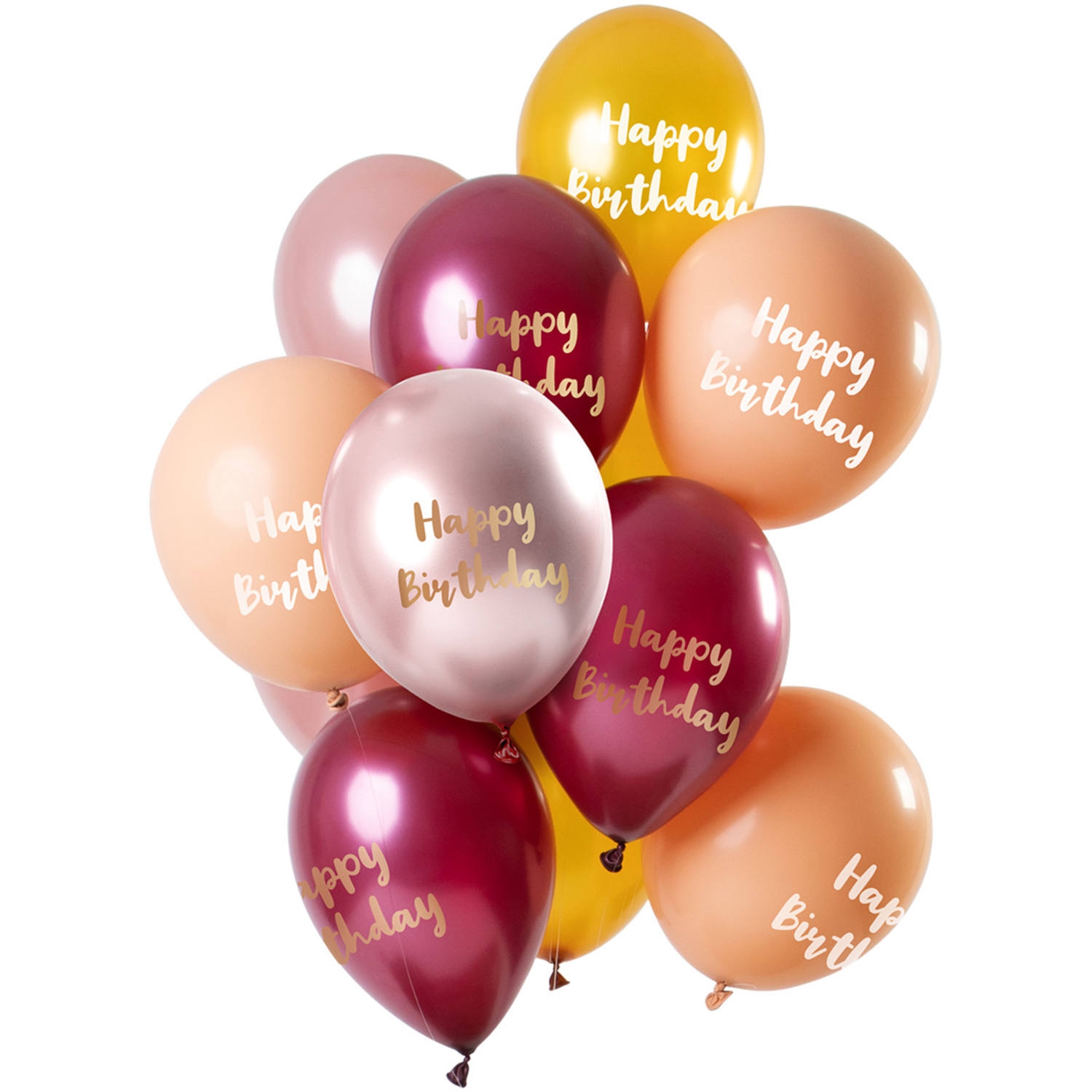 12 Latexballons im Set "Happy Birthday" Ø 33cm Ballon