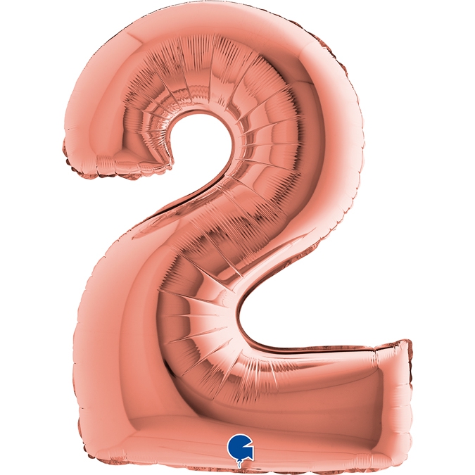 Folienballon Zahl 2 Roségold 100 cm Folienballon Zahl 2 Roségold 100 cm