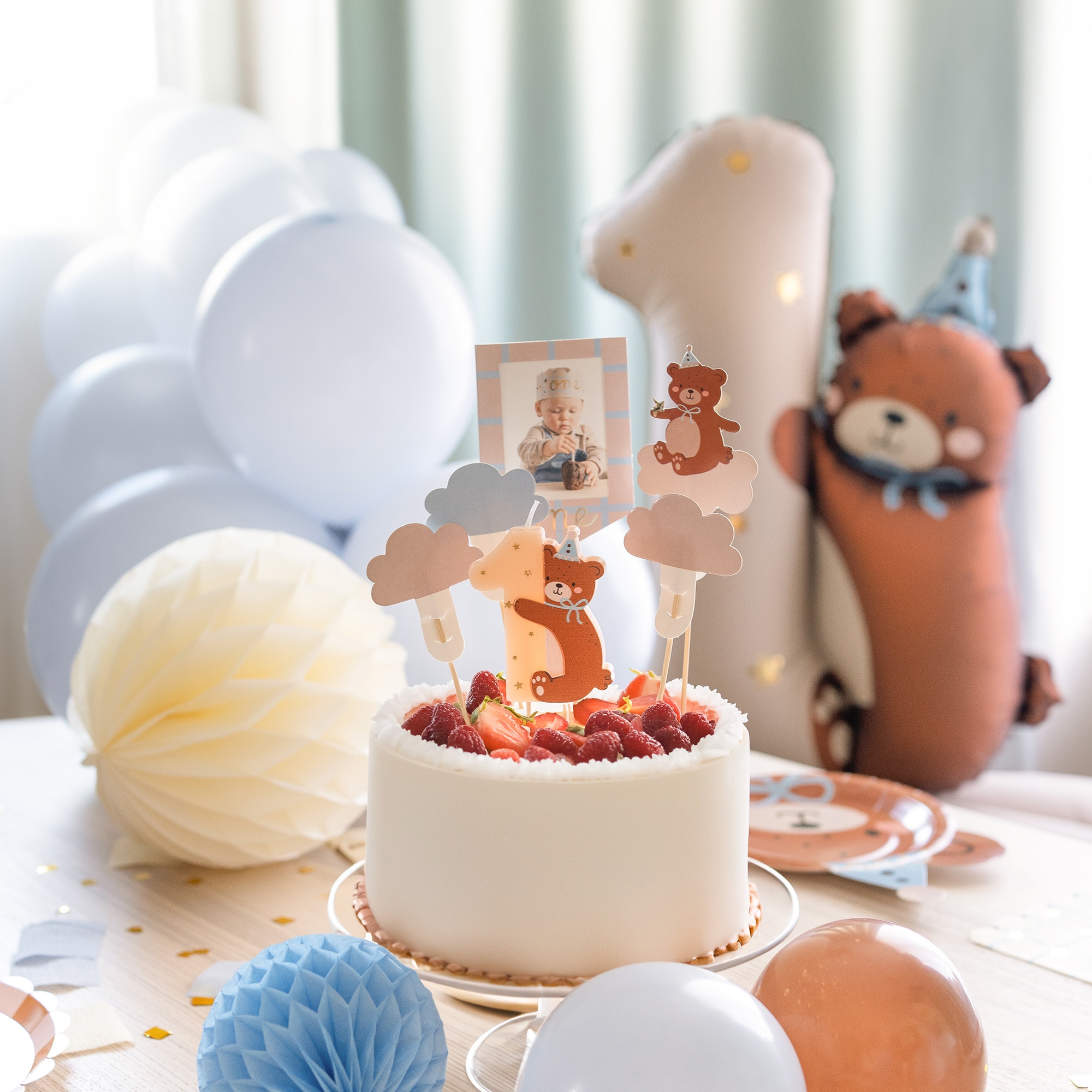 Geburstagskerzen "1 mit Teddybär" Leute, Person, Lustig, Party