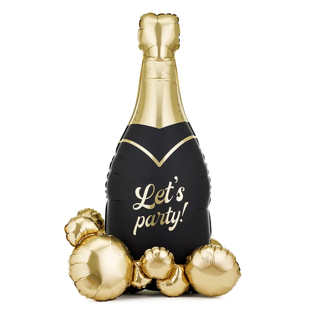Folienballon "Sektflasche" zur Luftbefüllung 114 cm