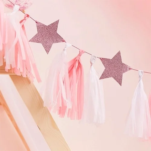 dekoration, girlande, sternchen, pastellfarben, tassel