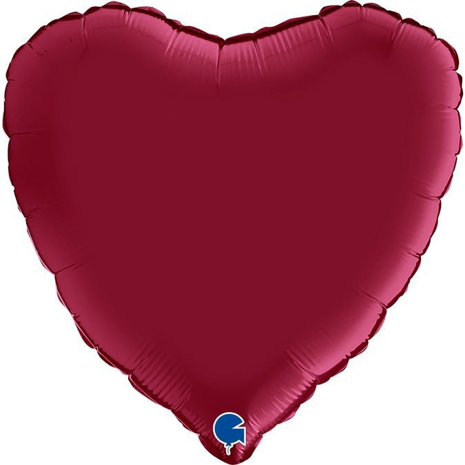 Folienballon Herz Satin Rot (Cherry) 45cm