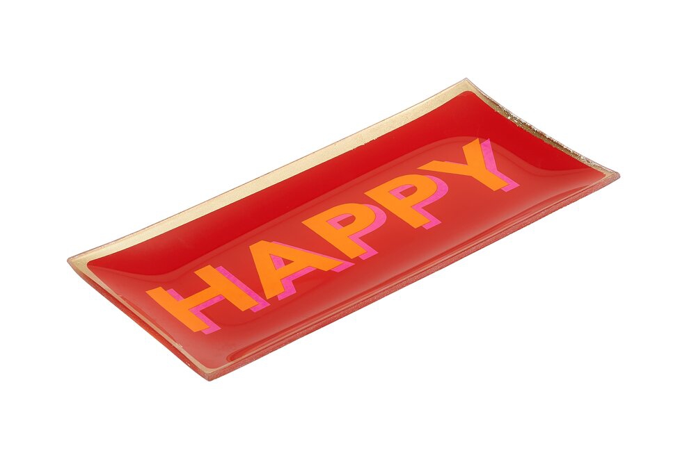 Glasteller "Happy", Rot/Orange - L Glasteller "Happy", Rot/Orange - L