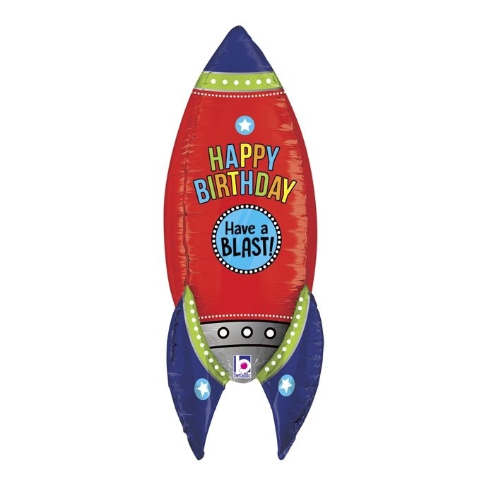 Folienballon Happy Birthday "Rakete" 90cm