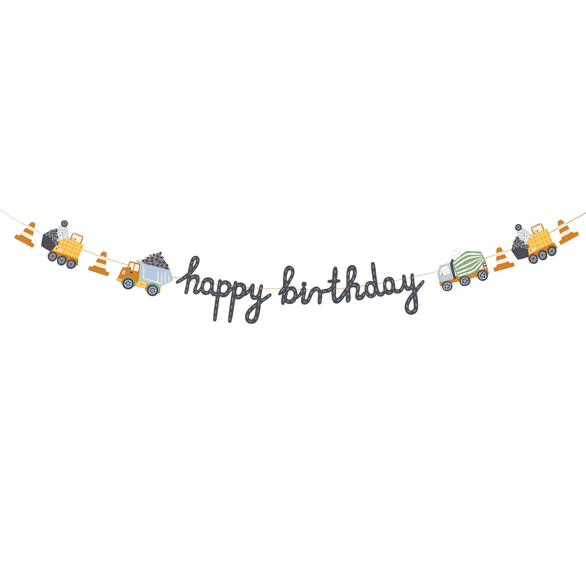 Girlande "Happy Birthday" Baustelle 2m Zubehör, Schmuck, Halskette, Armreif