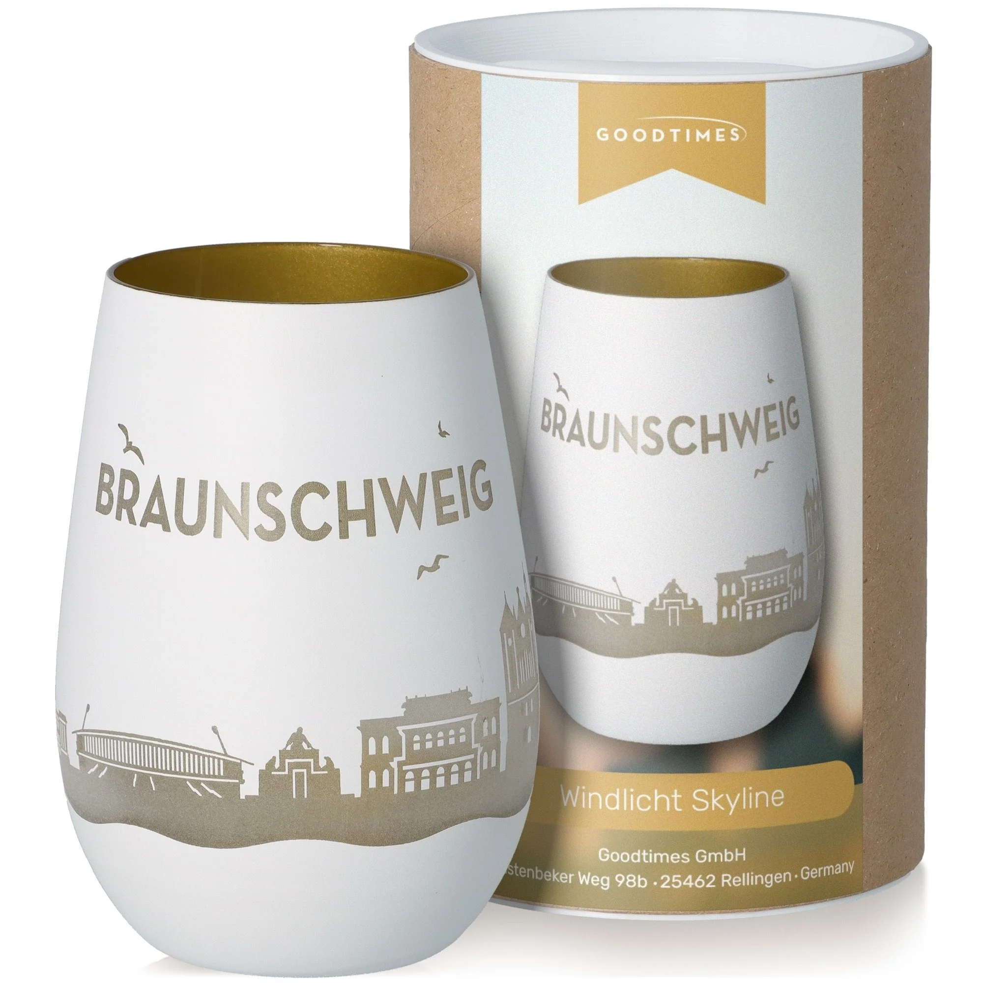 gläser, weinbecher, toned gold, grau-weiß, city silhouette