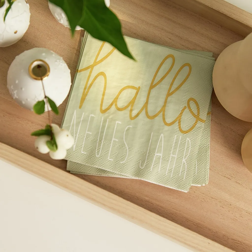 Räder Design - 20 Cocktailservietten "Hallo Neues Jahr"