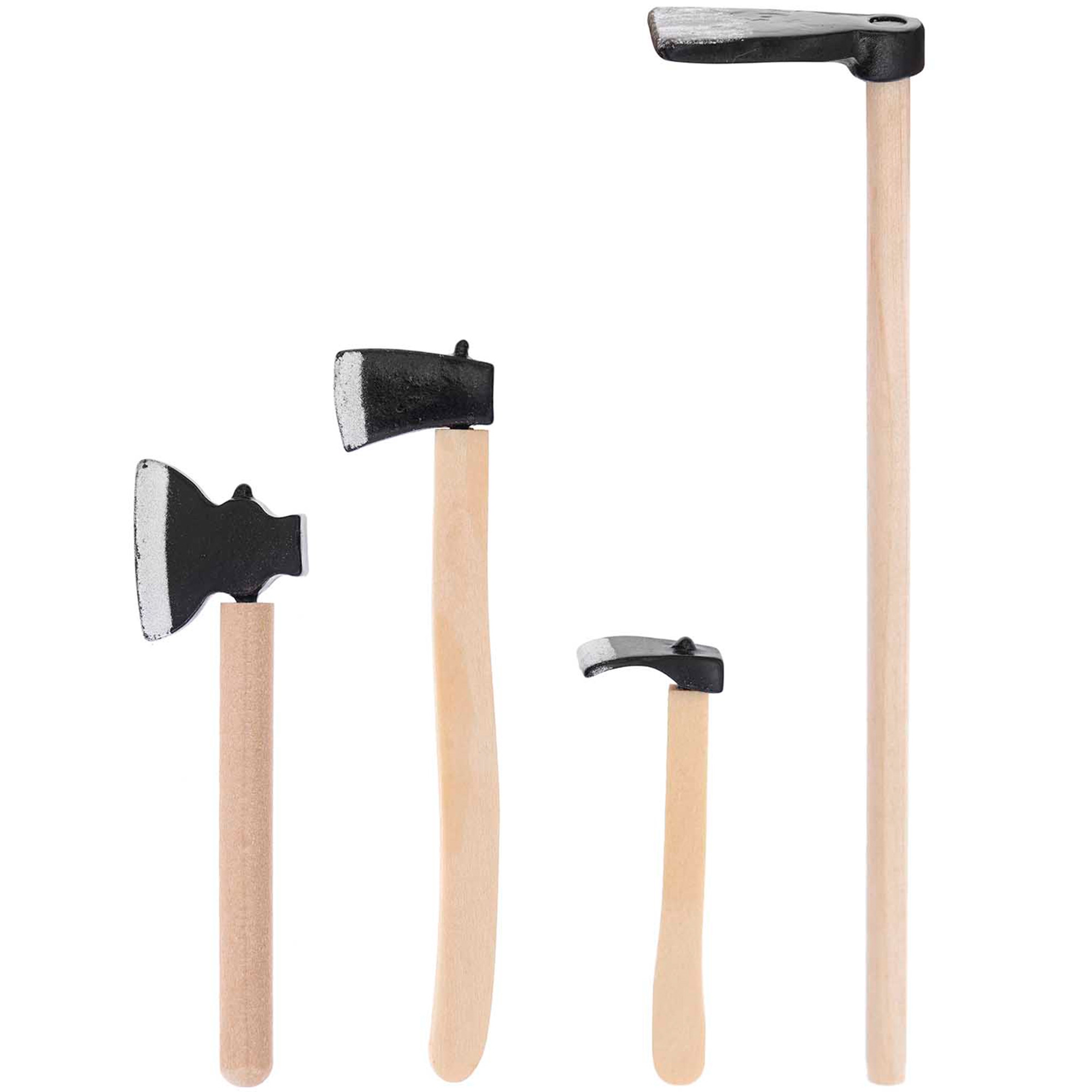 Miniatur "4 Gartenwerkzeuge" für die Wichteltür Axt, Gerät, Werkzeug, Waffe
