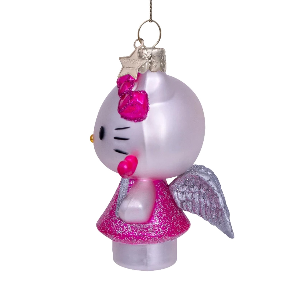Weihnachtskugel, Hello Kitty, Engel, Rosa, Glitzer