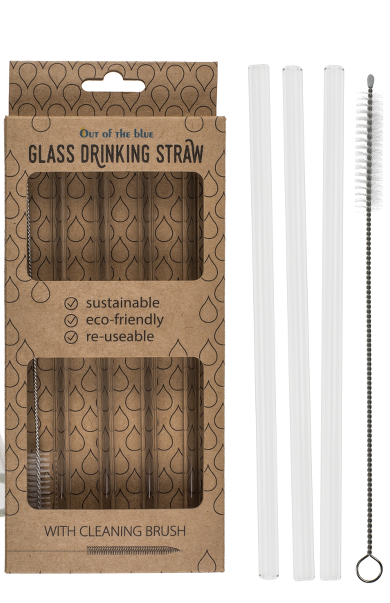 4 Glastrinkhalme mit Reinigungsbürste 4 Glastrinkhalme mit Reinigungsbürste