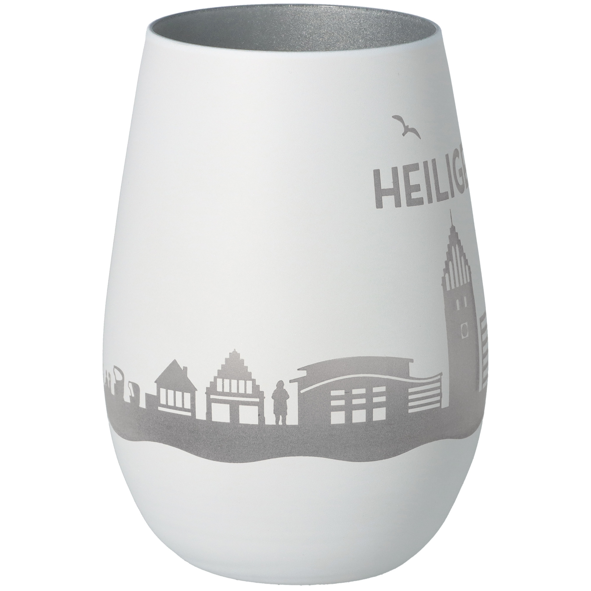 Windlicht Skyline Heiligenhafen Weiß/Silber Windlicht Skyline Heiligenhafen Weiß/Silber