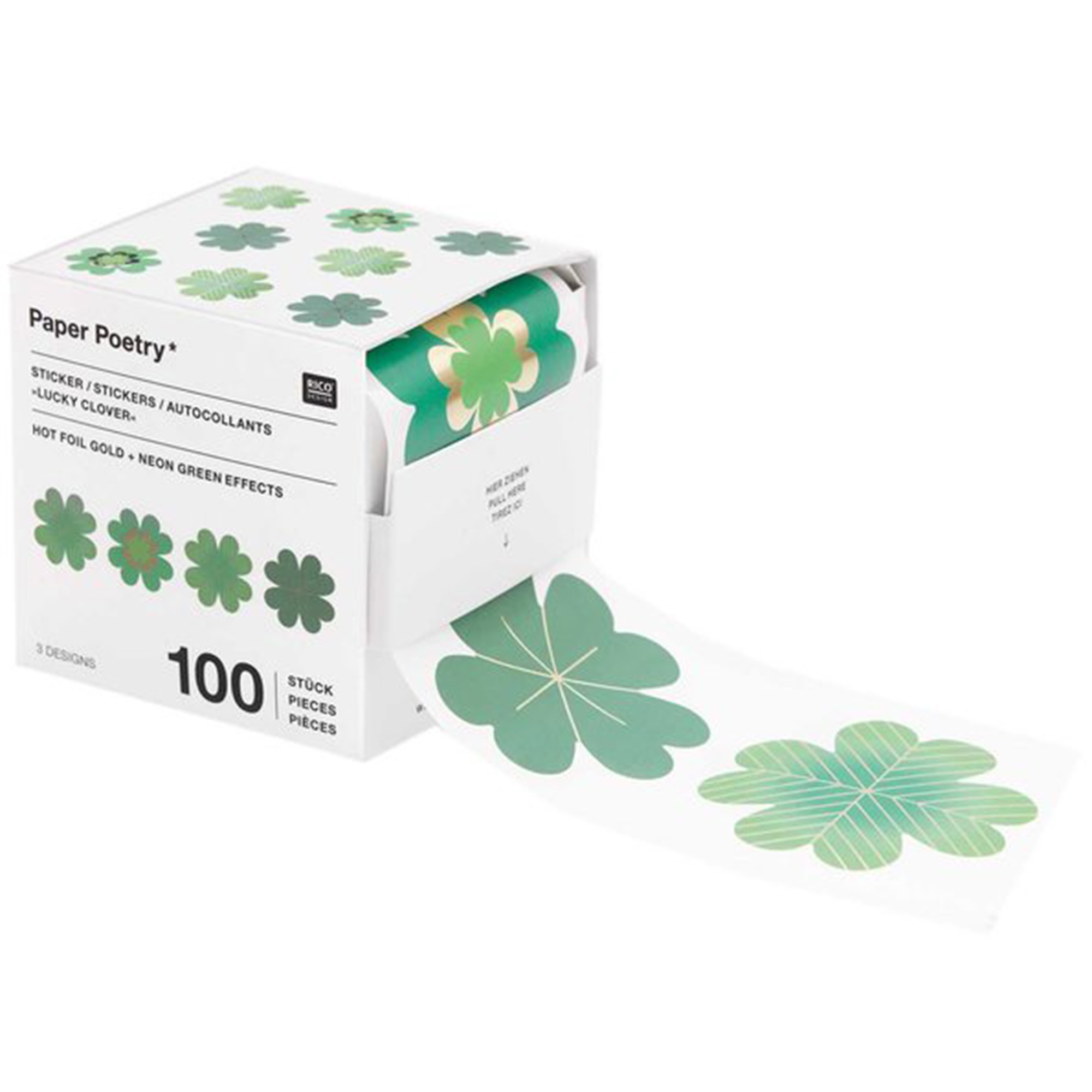 Sticker Glücksklee, 100 Stk. Sticker Glücksklee, 100 Stk.