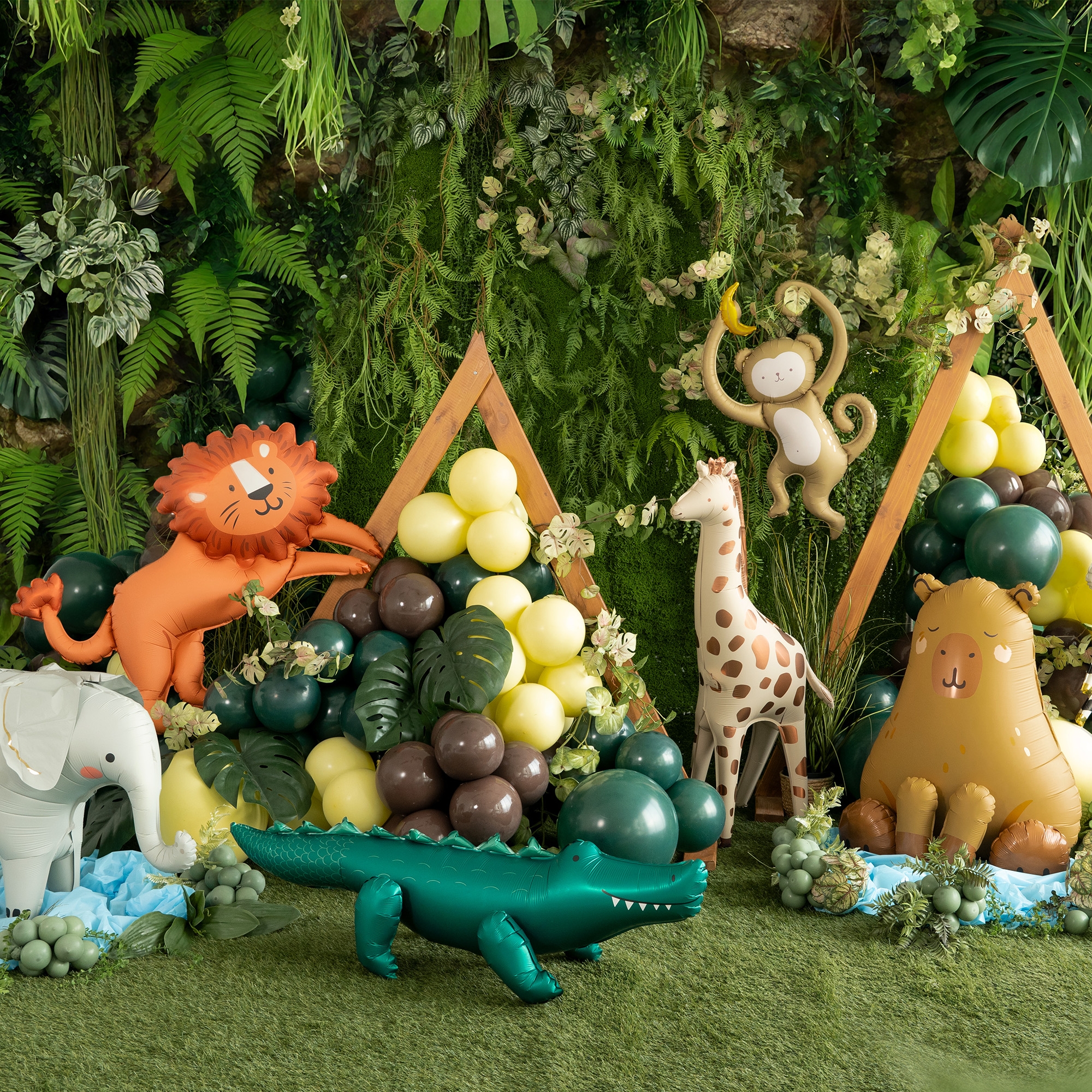 Folienballon "Krokodil" zur Luftbefüllung 125cm balloontiere, Dschungel Party, Krokodil Luftballon, Giraffen Luftballon, Affe Luftballon