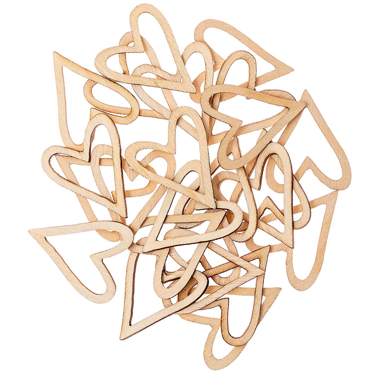 Konfetti - Holzstreu ♥ offen, Natur Konfetti - Holzstreu ♥ offen, Natur