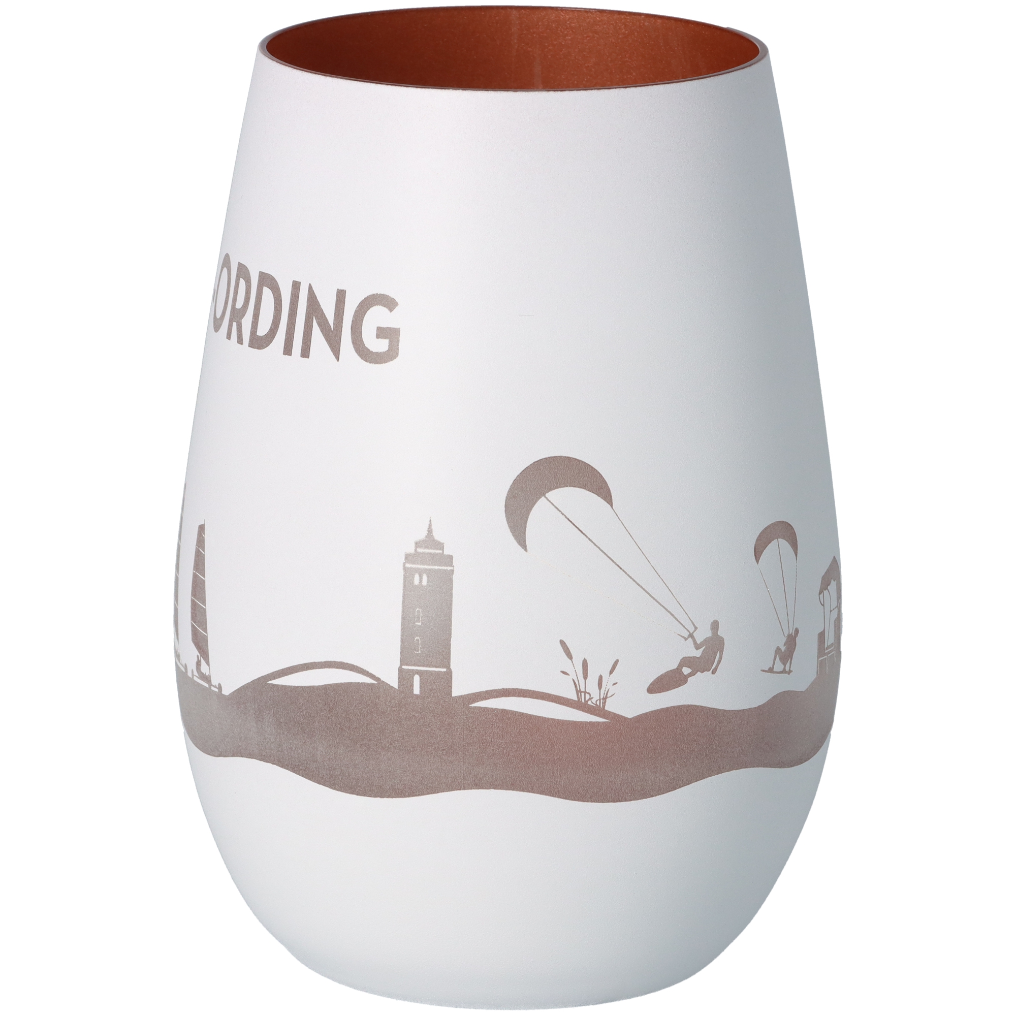 Windlicht Skyline St. Peter-Ording Weiß/Bronze Windlicht Skyline St. Peter-Ording Weiß/Bronze