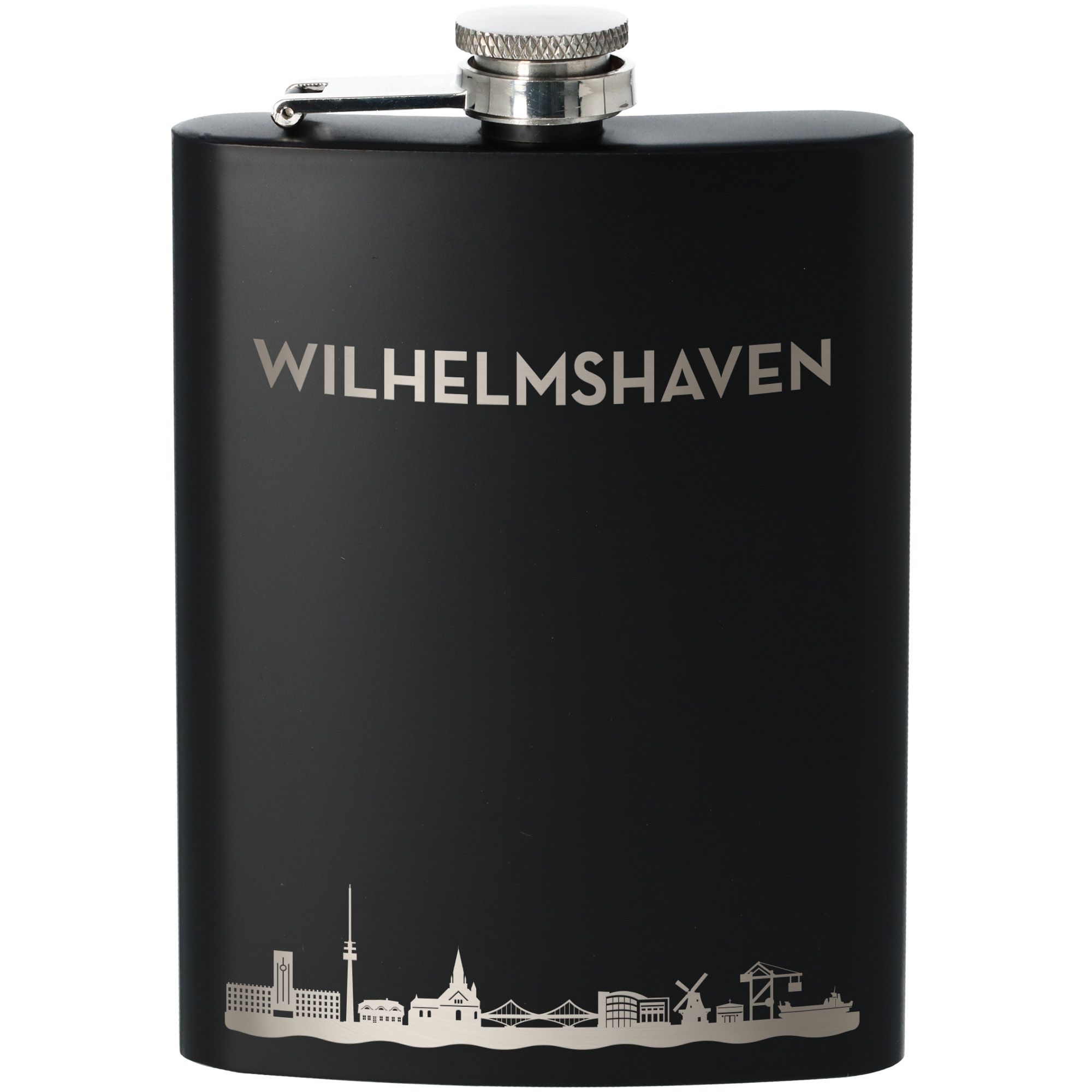 Flachmann Skyline Wilhelmshaven Schwarz 225ml Flachmann Skyline Wilhelmshaven Schwarz 225ml